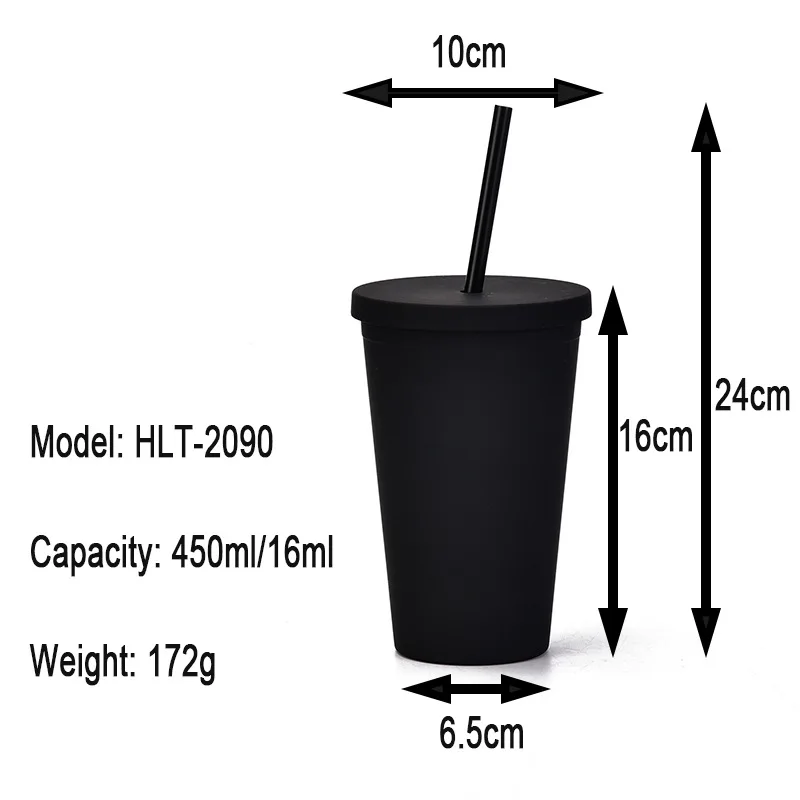 5-100pcs 16oz Acrylic Cups Tumbler Double Wall Insulated Matte Plastic Bulk  Tumblers Drinking Coffee Mug DIY Customizable - AliExpress