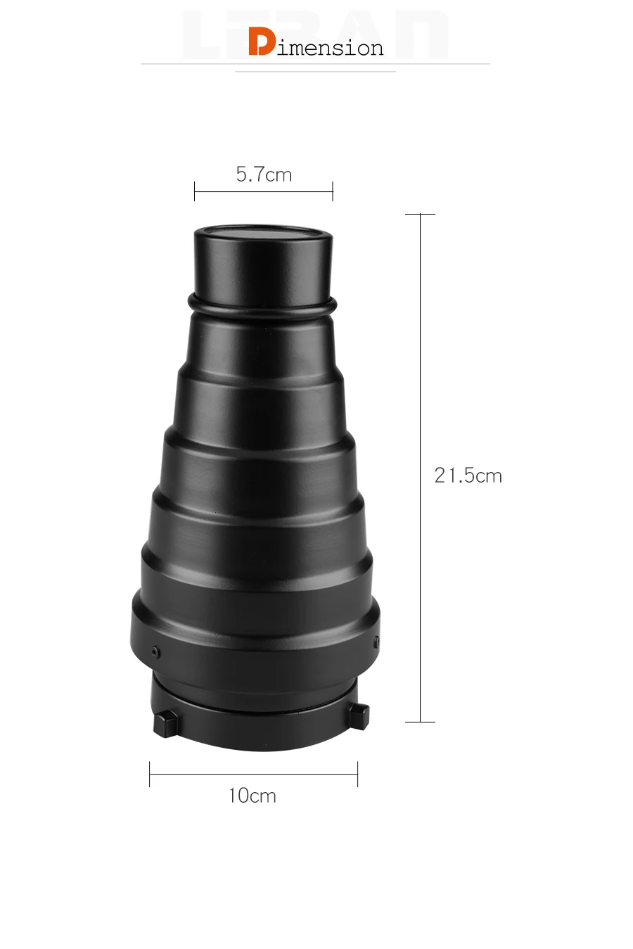 SN-01 Professional Studio light Fitting is a large Snoot with Bowens Mount