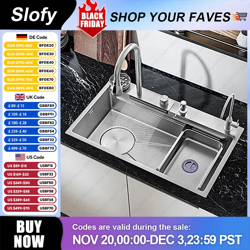 ขนาดใหญ่ความจุมัลติฟังก์ชั่นอ่างล้างจานรังผึ้งลายนูนผัก Workstation น้ําตกก๊อกน้ําท่อระบายน้ําอุปกรณ์เสริม 1