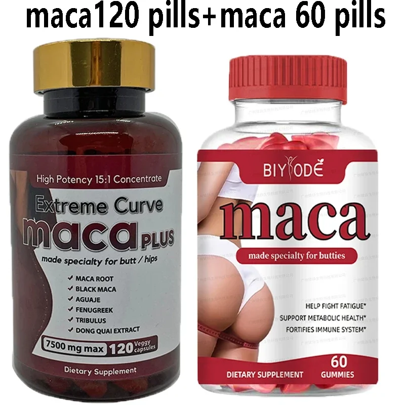 

2 bottles of maca gummie capsules to improve hip muscle health food