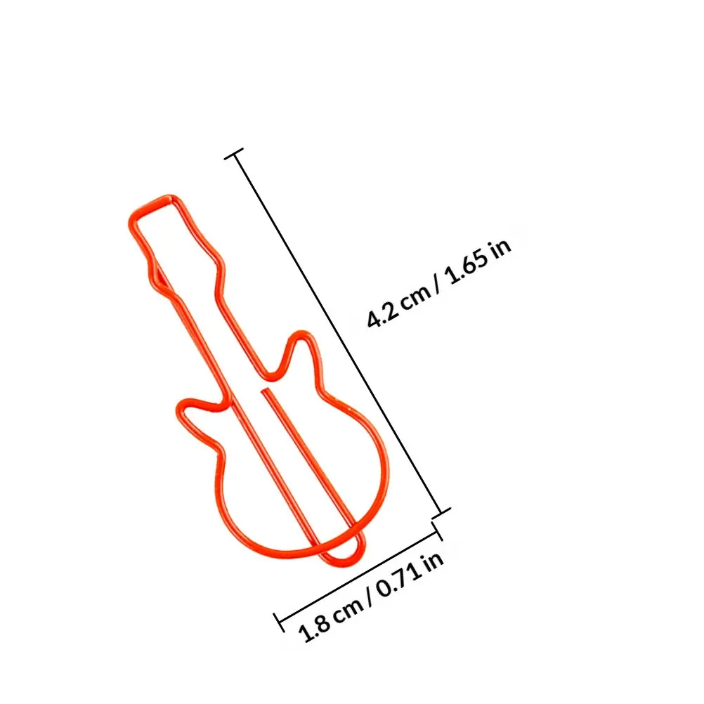 50Pcs 뮤지컬 기타 종이 클립 북마크 금속 책 클립 페이지 홀더 플래너 노트북 학생 음악 애호가 크리 에이 티브