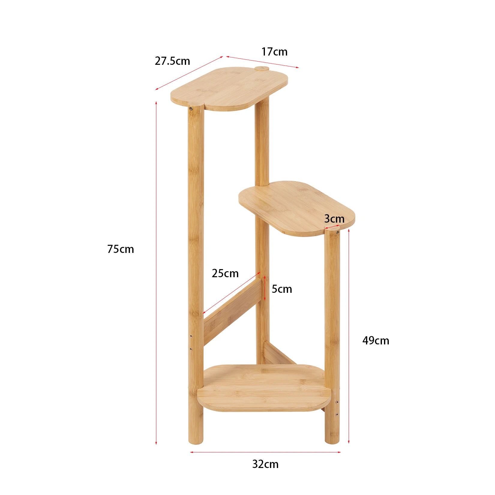 3 Tier Plant Stand Corner Bamboo Plant Shelf Rack Pot Stand Holder Indoor Ladder Shelf Flower Display Rack