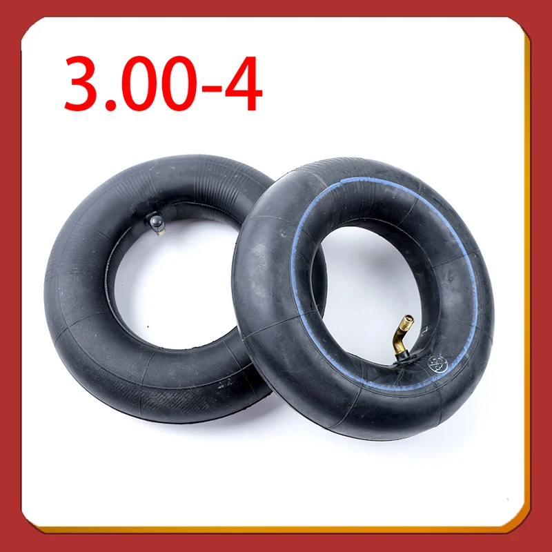 

3.00-4 Butyl Inner Tube Black Rubber Inner Tube Bending Valve Rod is Suitable for Electric Scooters, Mini Motorcycles and Trolle