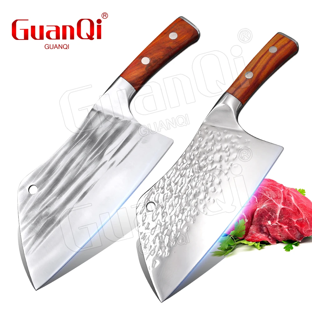 

Stainless Steel Chef Butcher Knife 8 Inch Kitchen Knife 5Cr15mov Steel Blade Wood Handle Cleaver Slicing Knives Chinese Knife