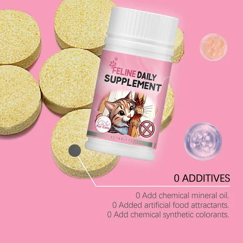 Kitten Nutritional Supplement Nutrients For Cats Kittens Balanced Diet Supplement 80pcs For Kittens Older Cats