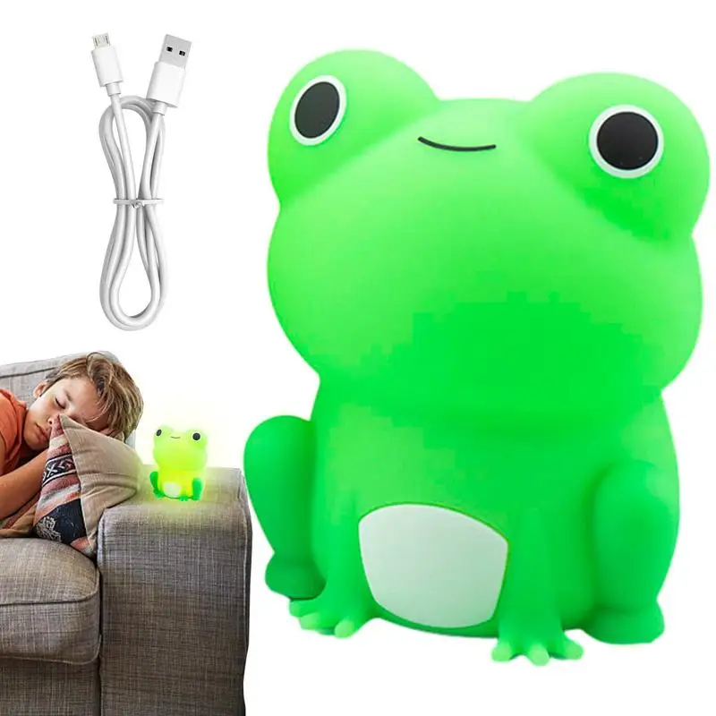 

Household Children Room Cute LED Night Light Supplies Color Shape Bar Bedroom Frog Light Room Lamp Colorful Changing