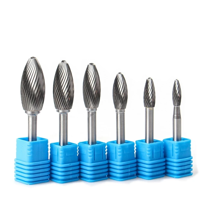 

H Type Carbide Alloy Rotary File Tool Head Tungsten Point Burr Die Grinder Abrasive Tool Drill Milling Carving Bit Single Slot