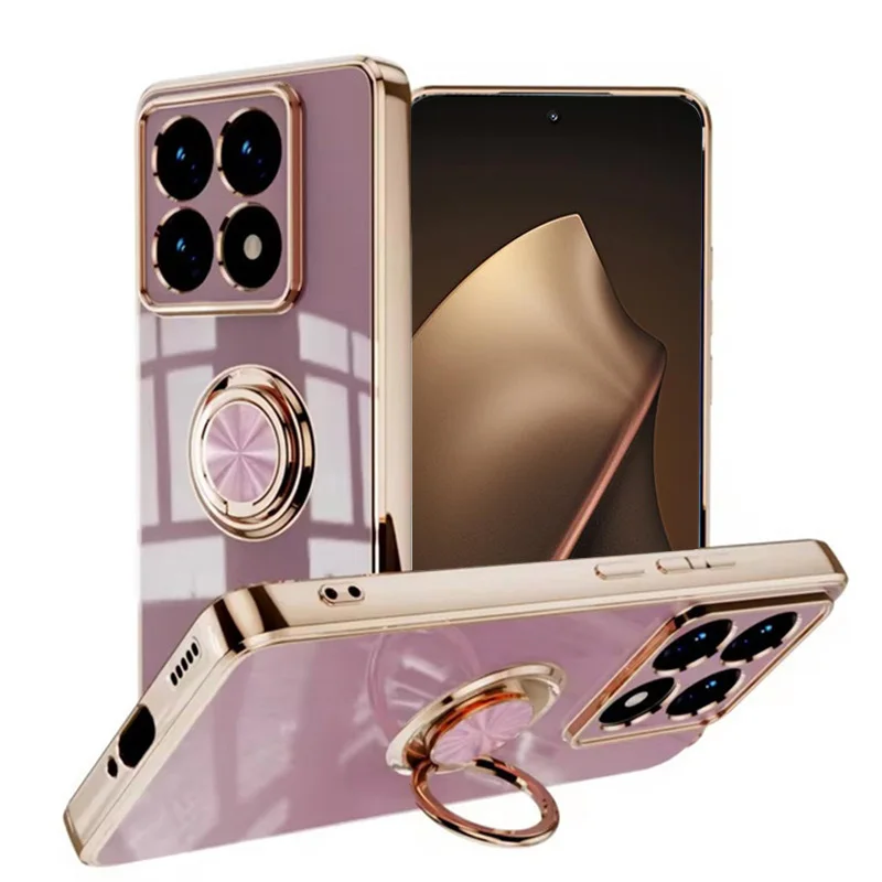 Plating Magnetic Ring Phone Case - Sleek and Protective Back Cover with Enhanced Grip