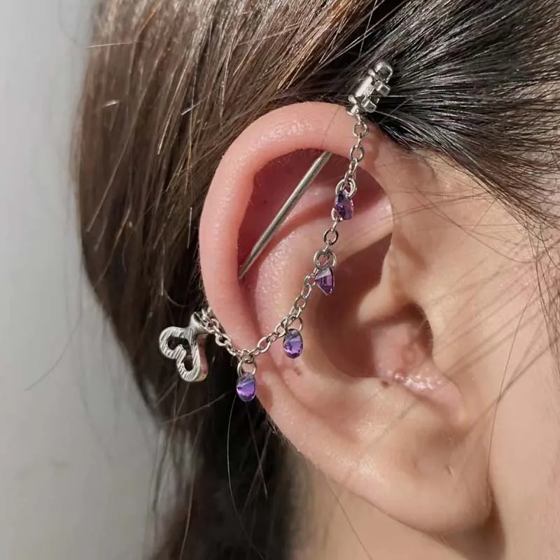 CLISPEED Industrial Barbell Piercing - Rote Ohrstecker Aus Nickelfreiem Edelstahl