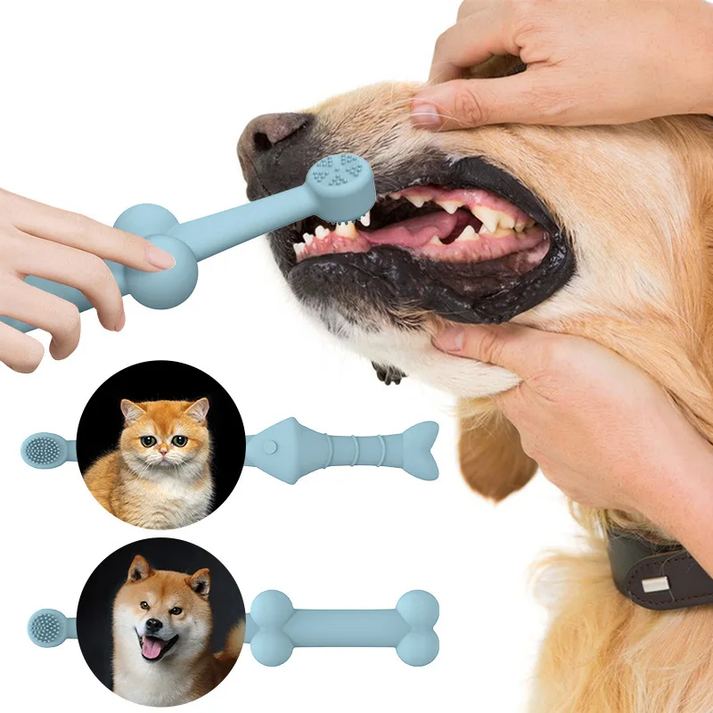 Pet Finger Toothbrush Cleaning Products for Cats and DogsOral Cleaning ToothbrushesSilicone Bristles