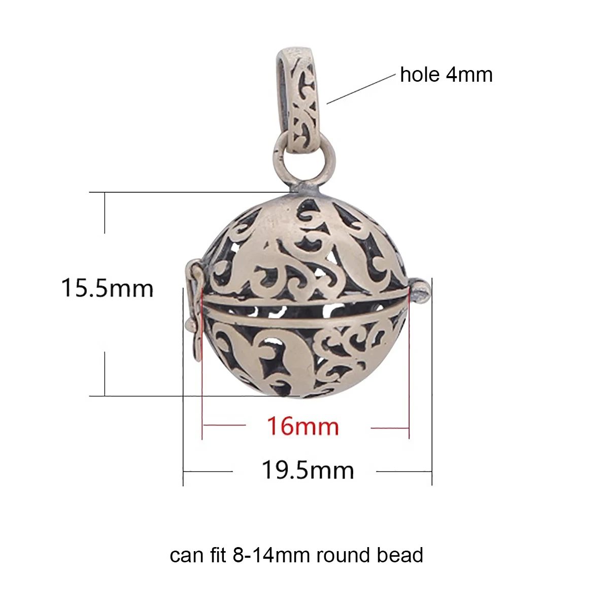 925 zilveren wolk edelsteenkooi bedel voor 10-14 mm parels en edelsteen hanger setting handgemaakte medaillons bedel voor ketting sieraden maken voor vrouwen - België
