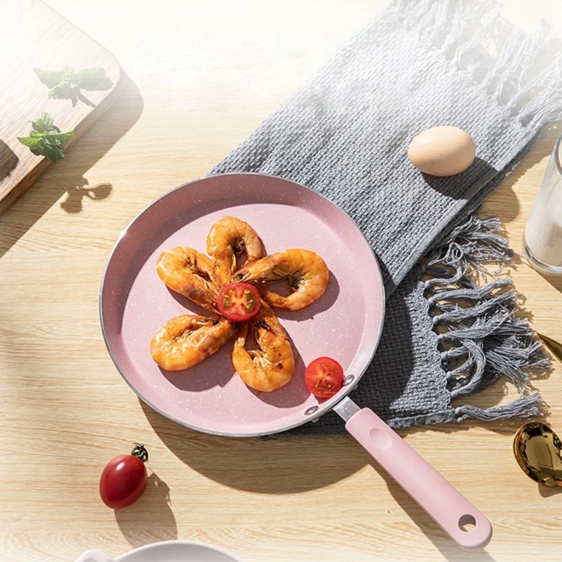 Flat Bottom Pan Pink Non-Stick Pot for Gas Stoves and Cooker Use Mini Omelettes Fried Eggs Pancake Baking Pans Frying Dropship 5