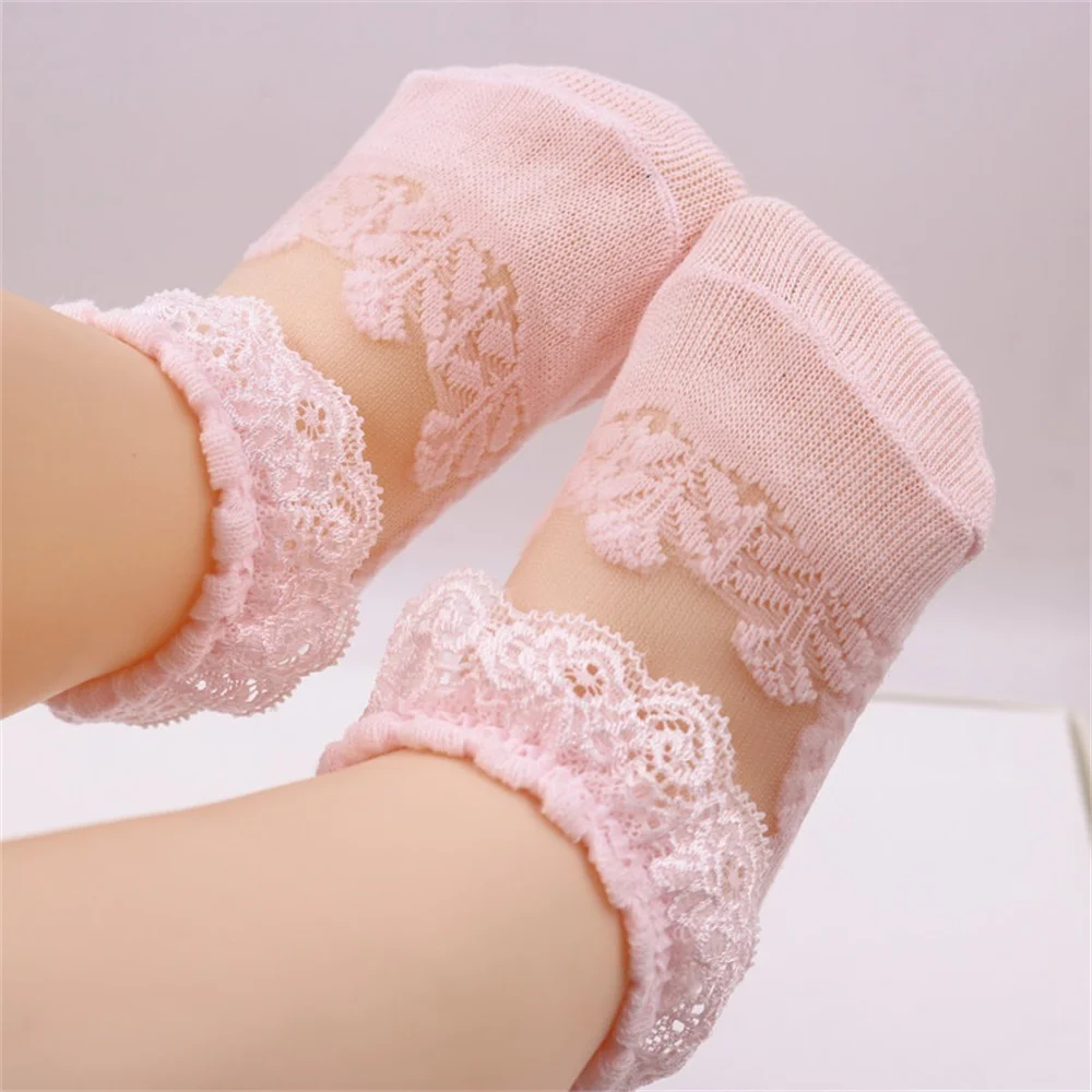 

3 Pairs/lot Baby Girls Kids Lace Ruffle Socks Princess Mesh Children Ankle Short Breathable Cotton White Pink Blue Toddler Sock
