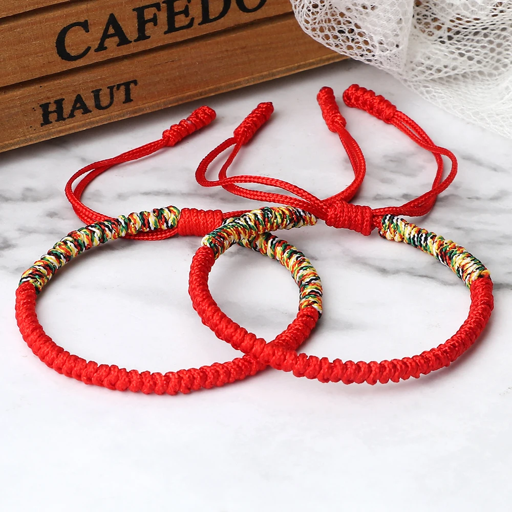Handmade Tibetan Buddhist Lucky Bracelet Bangles For Women Men Braided ...