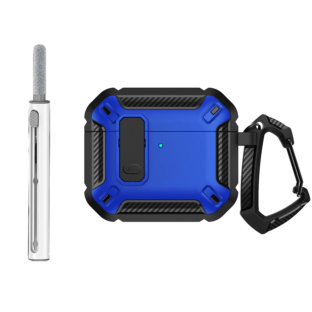 Enhanced Security Lock Case for AirPods - Durable TPU & PC Protective Earphone Cover with Hook