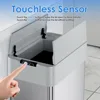 Automatic Trash Can,18.5/21.1 Gallon Touchless Motion Sensor Trash Bin, Smart Garbage Can with Soft-Close Lid, Bag Retainer Ring 5