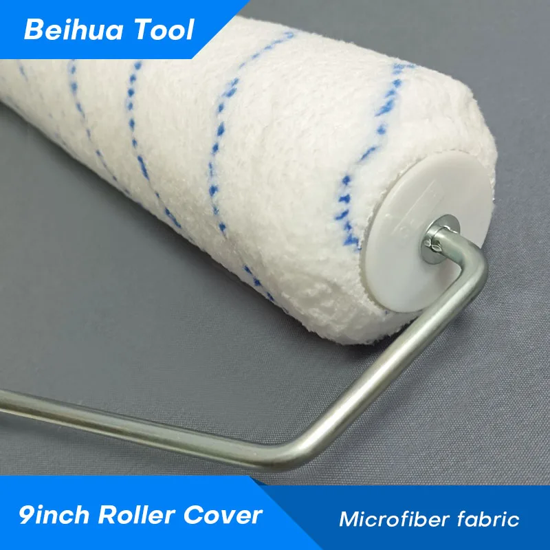 4PCS/set 9inch Paint Roller Brush Kit for Wall Decoration Microfiber fabric Nap 6mm/9mm/18mm US Roller Cover Roller Frame