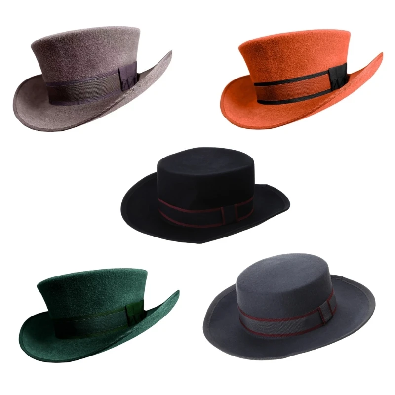 

Vintage Wool Cowboy Hat Gentlemen Casual Top Hat Gift for Father Uncle