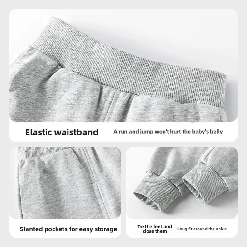 Frühling Herbst Jungen Hochgeschnittene Lange Hosen Kinder Elastische Taille Sporthosen Kinder Freizeithose Neu – Detail 9