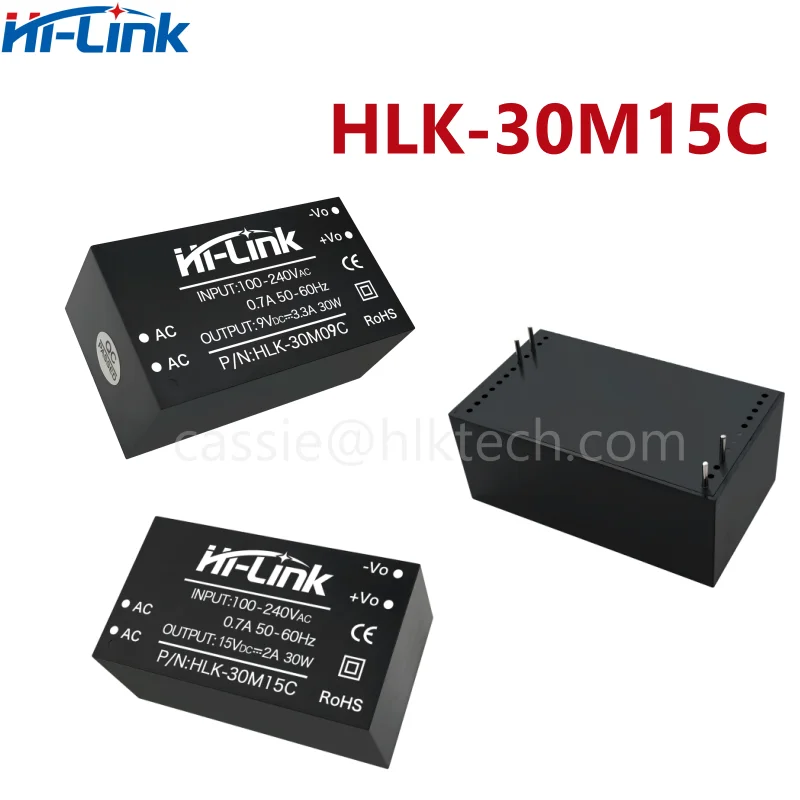 EMC ACDC 절연 스위치 조정 전원 공급 장치 모듈, 220V 9V, 12V, 15V, 24V, 30W, HLK-30M09C, 30M12C, 30M15C, 30M24C