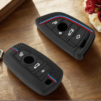 Silicone Car Key Cases Smart Remote Control Fobs Protector Cover Skin For BMW 1 3 4 5 6 7 Series F20 F30 F32 F07 F12 F02 F25 F26