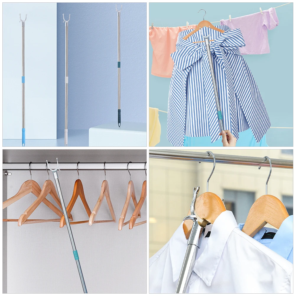 Clothes Line Outdoors Wardrobe Hook Pole Clothing Reach Pole Hanger Pole Reach Stick Cloth Drying Pole Cloth Picking Rod For 6