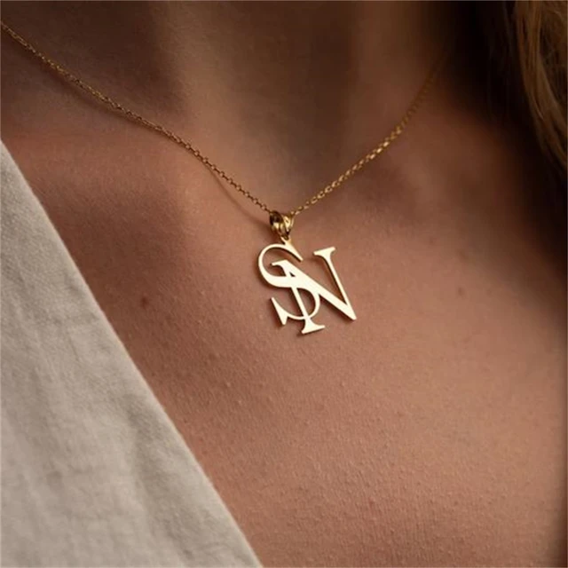 Buy Gold Plated Cubic Zirconia Personalised Letter N Pendant Necklace by  MNSH Online at Aza Fashions.