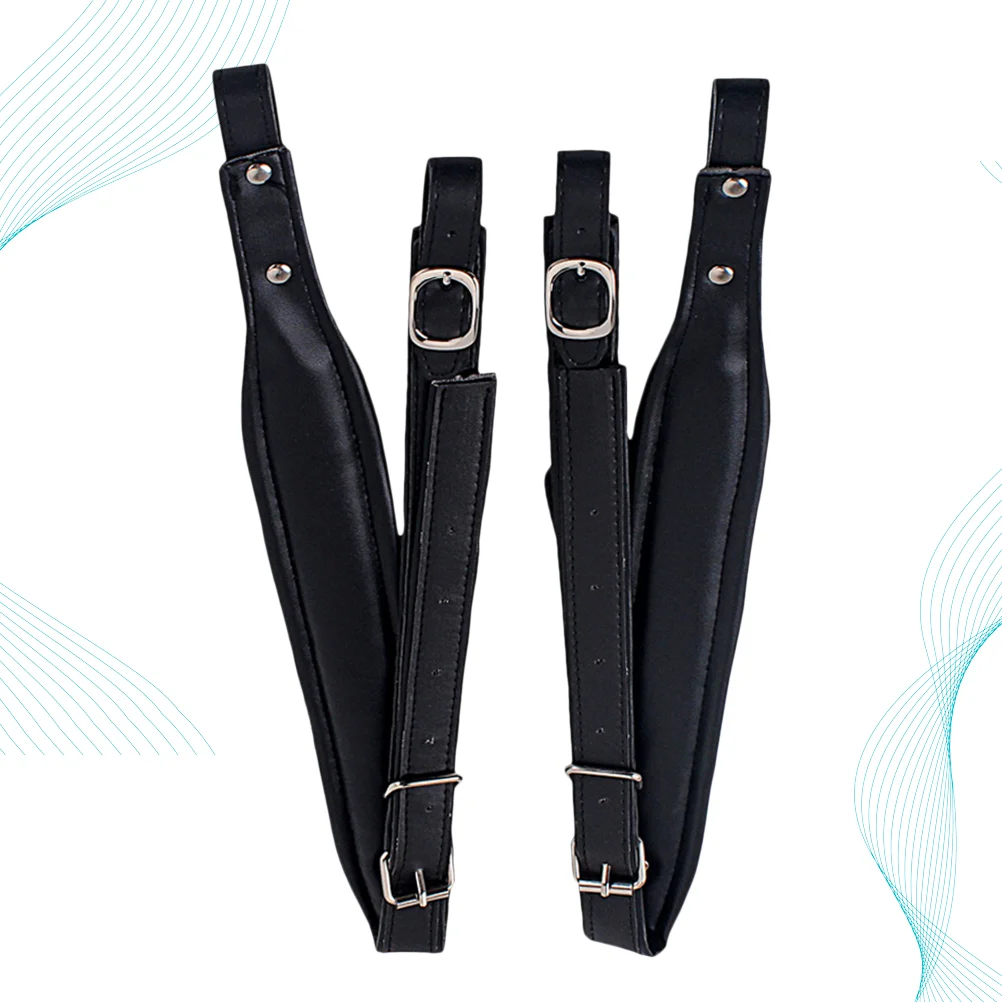 

1 Pair Adjustable Synthetic Accordion Shoulder Straps Belt for Bass Accordions E01 (Black)