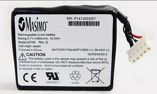 

MASIMO RADICAL 7 Lithium Rechargeable Battery 3.7V 4350mAh P/N : 23794 （New）