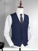 Fashion Single Breasted Suit Vests for Men Grey Black Navy blue High-end Male Waistcoat Slim Fit Formal Business Casual Vest 2