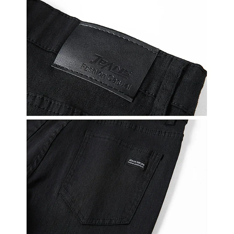 New Men Basic Versatile Black Denim Pants Male Formal Occasion Work Wear Denim Trousers Spring Autumn Concise Straight Leg Jeans 6