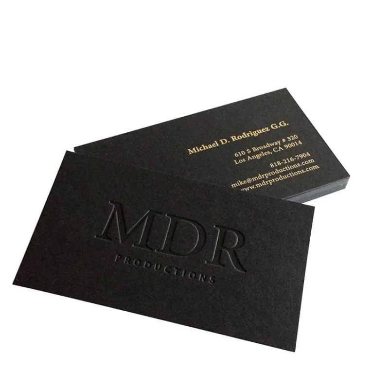 Customized product、Custom Logo Design  Art Paper Embossed Business Card Printing Thank You Greeting Cards With Gold Foil Design custom custom new design luxury business card printing embossed gold foil stamping