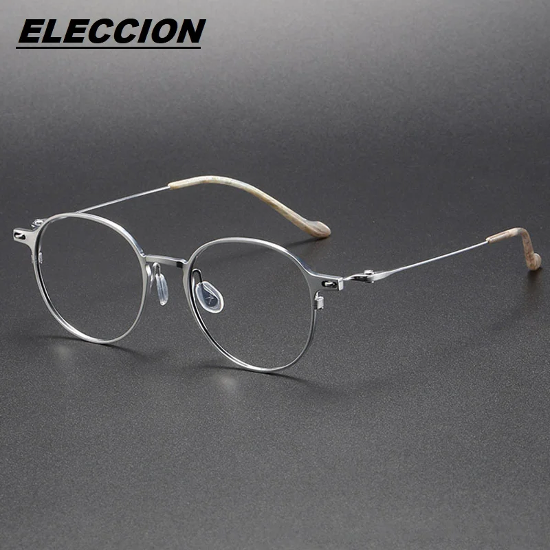 

ELECCION Titanium Round Rim Optical Frame Glasses Women Prescription Eyeglasses Men Myopia Frames Eyewear ZT27038