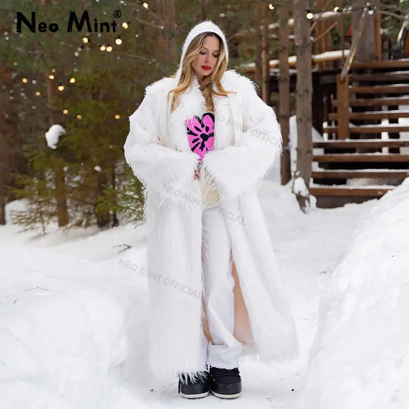 Long Eco Turkey Fur Coat Women Winter Luxury Fashion Tassels Faux Fur Jacket Thick Warm Fluffy Outerwear Overcoat 1 Long Eco Turkey Fur Coat Women Winter Luxury Fashion Tassels Faux Fur Jacket Thick Warm Fluffy Outerwear Overcoat