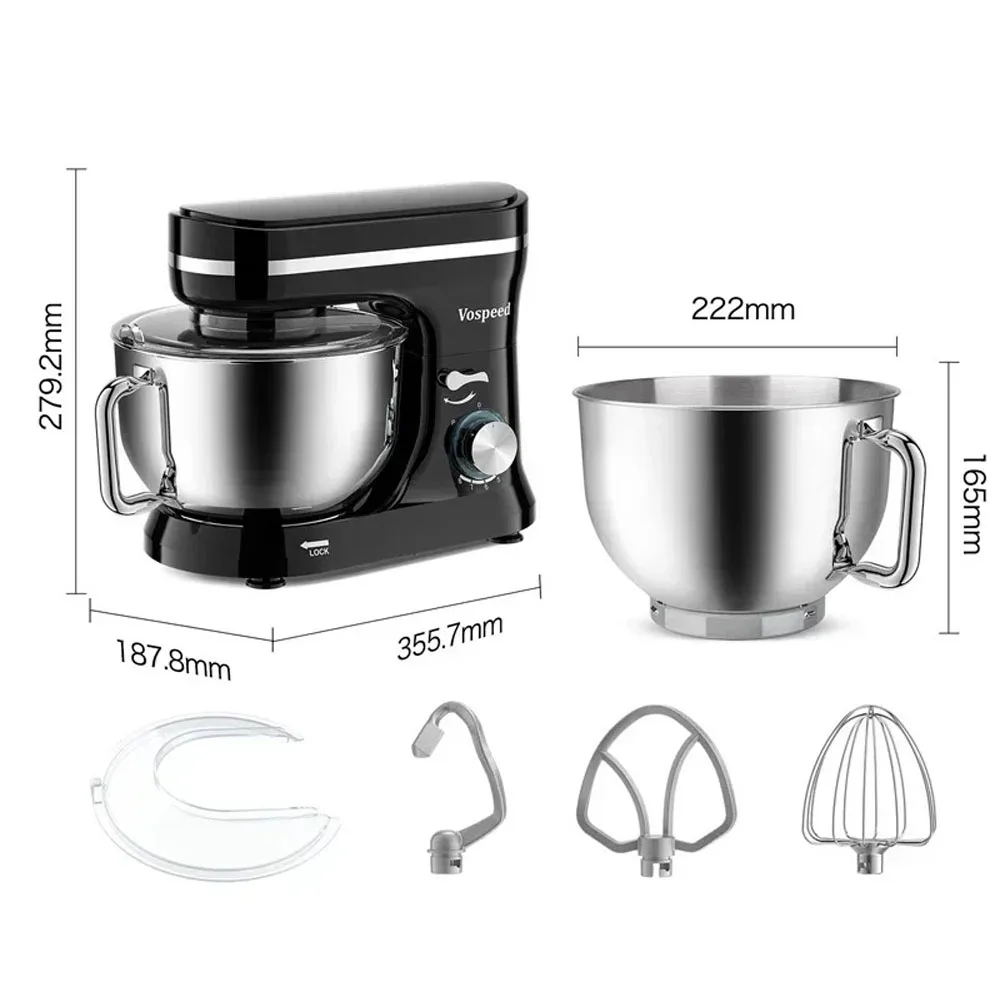 1000W Kitchen Food Stand Mixer Chef Machine Electric Kneading Blender 4.5L 8-Speed Desktop Cream Egg Whisk Food Processor 6