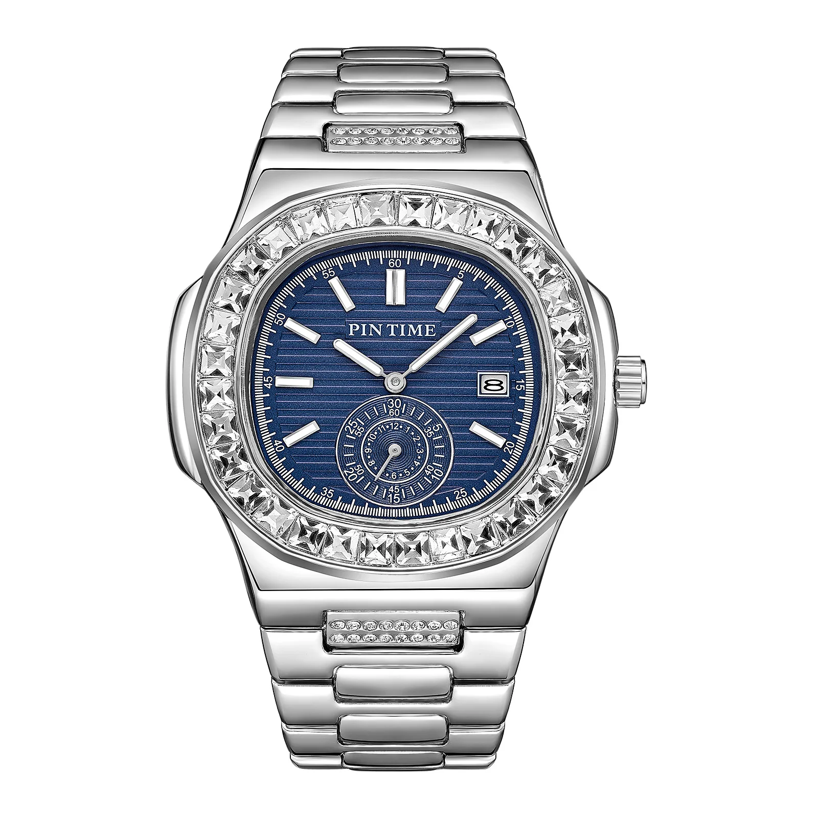 Mens Watches Luxury Brand Fashion Diamond Date Quartz Watch main image 0