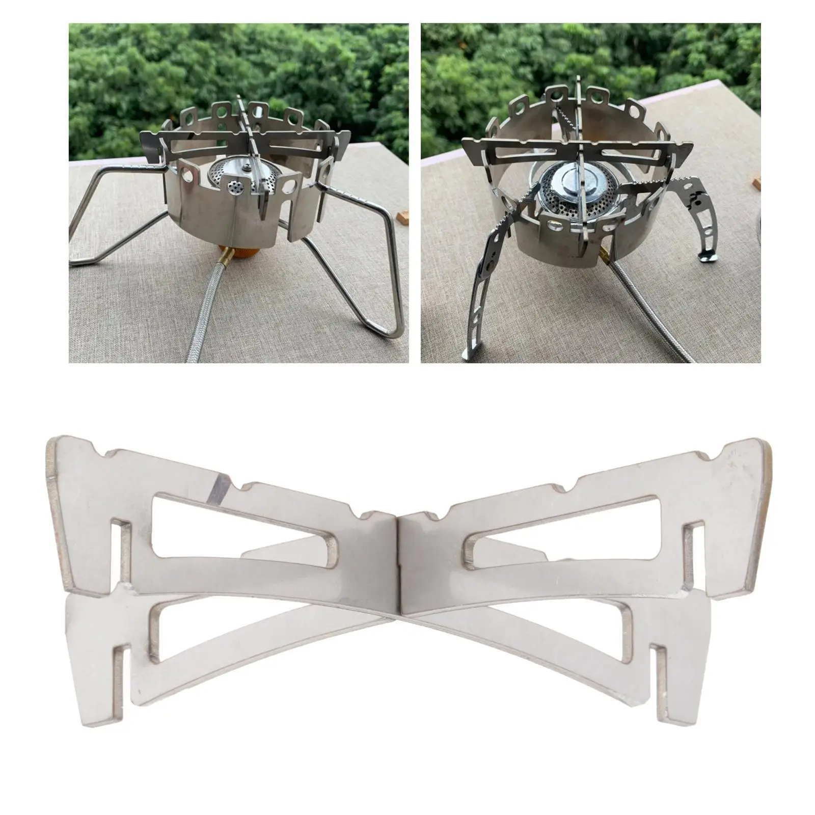 Alcohol Stove Cross Stand Foldable Ultralight Support Stand Stove Shelf Holder Burner Stand Stainless Steel for Picnic Travel 3