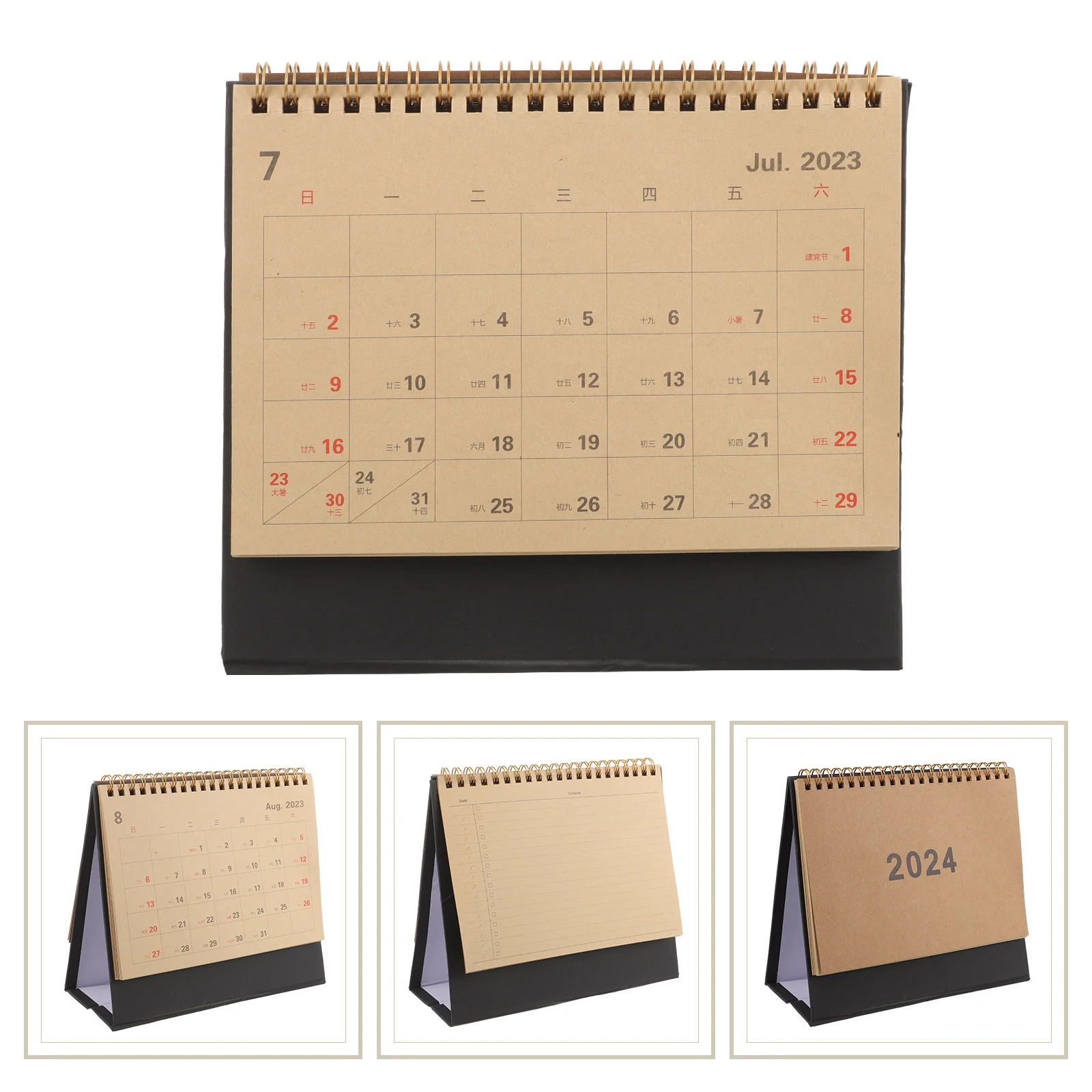 

2023 Desktop Calendar, May 2022- 2023 Multipurpose Desk Calendar Standing Desktop Calendar for Home Office New Year- Kraft