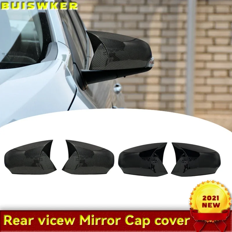 

New Bat Style High Quality Abs Plastic 2 Pieces Mirror Covers Caps RearView Case Gloss Black For Renault Fluance için 2010-2016