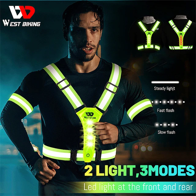 WEST BIKING gero matomumo diržai su LED