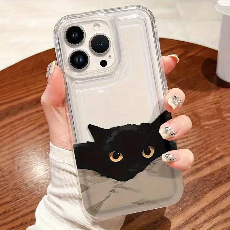 Cartoon Black Couple Cat Soft Phone Case