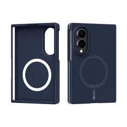 Liquid Silicone Case with MagSafe Wireless Charging Compatibility for Galaxy Z Fold 8 Wide (Navy Blue)