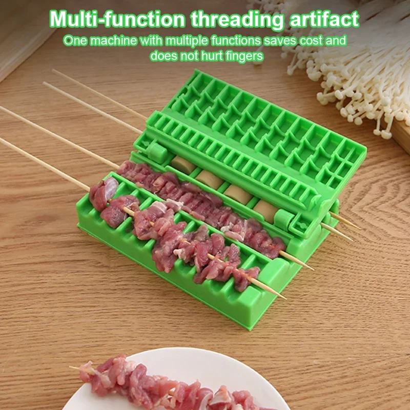 Barbecue Stringer Fast Skewer Kebab Maker Box Machine Beef Meat Vegetable String Grill Barbecue Kitchen Accessories Bbq Gadget barbecue skewers bbq grilling accessories kebab maker
