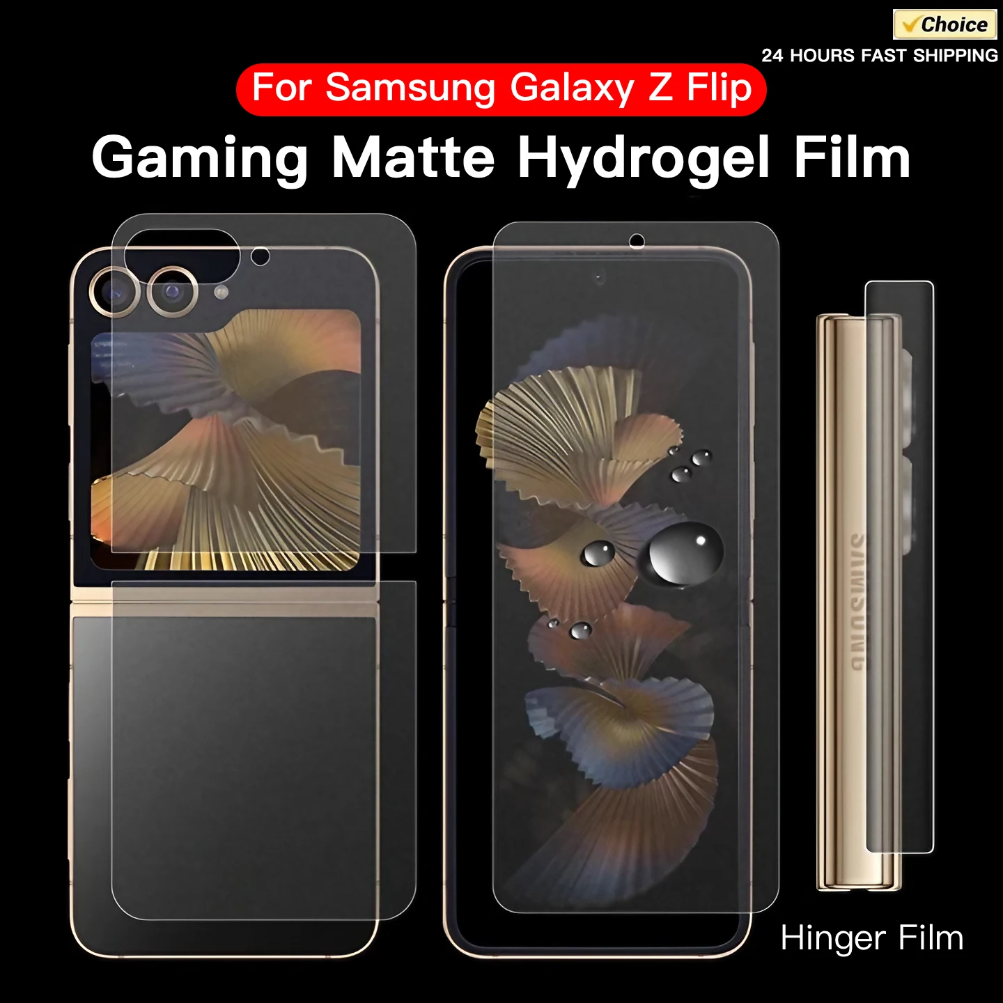 Pellicola idrogel opaca per Samsung Galaxy Z Flip 7 6 5 4 3 Interno esterno Morbido TPU Copertura completa per Z Flip 6 Protezione schermo
