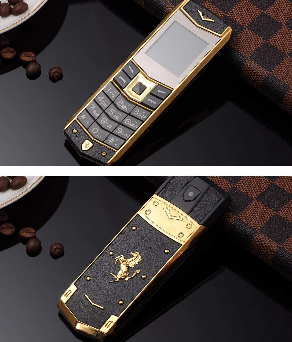 Mini Classic Luxury Phone Metal Frame Dual SIM Bluetooth Dialing Voice Changer Big Keys MP3 FM Long Standby Free Case 3