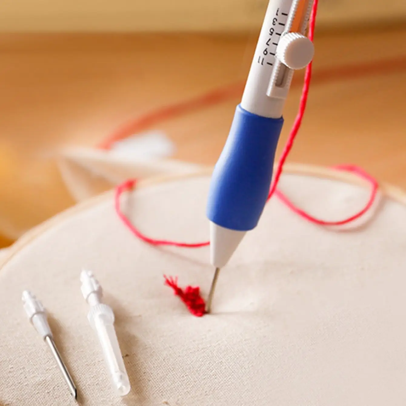 1 Set Magic Embroidery Pen Pratical Abs Plastic Diy Interchangeable Punch Needle Tools And Gadgets Poke Flower Needle Household