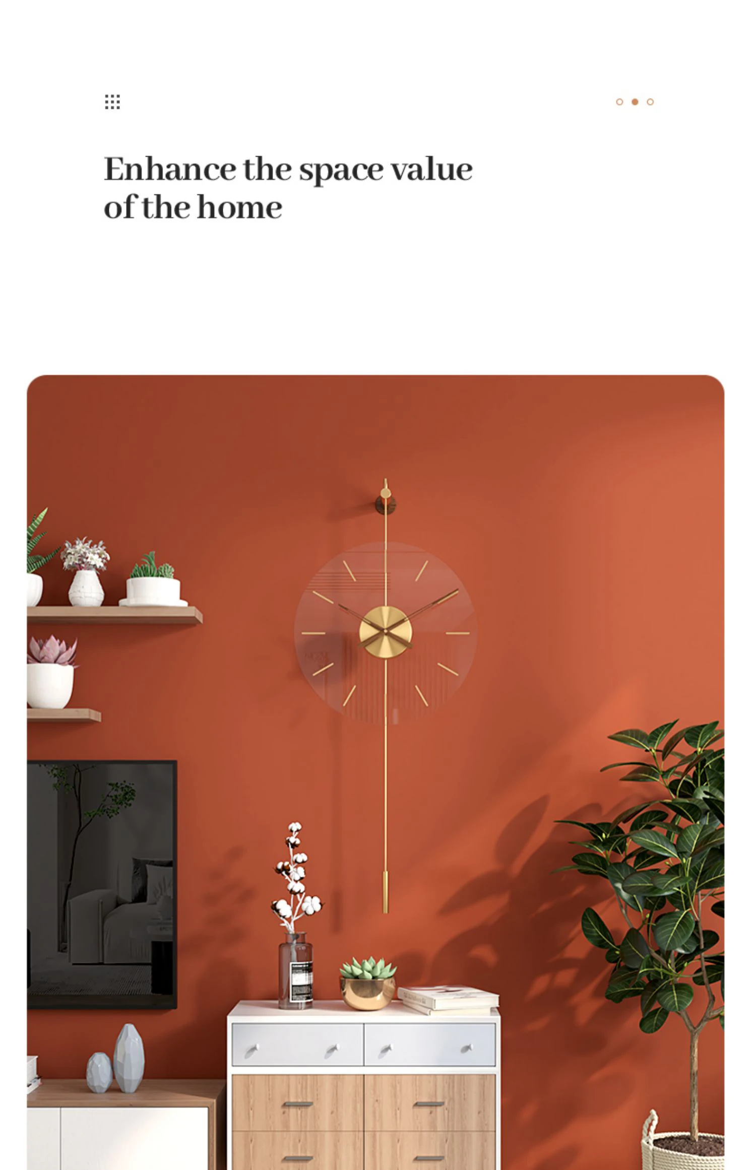 Description Picture 5 of itemSimplicity Originality  Wall Clock Modern Design Metal Luxury Wall Watches Clocks DIY Home Decor Silent Living Room Gift