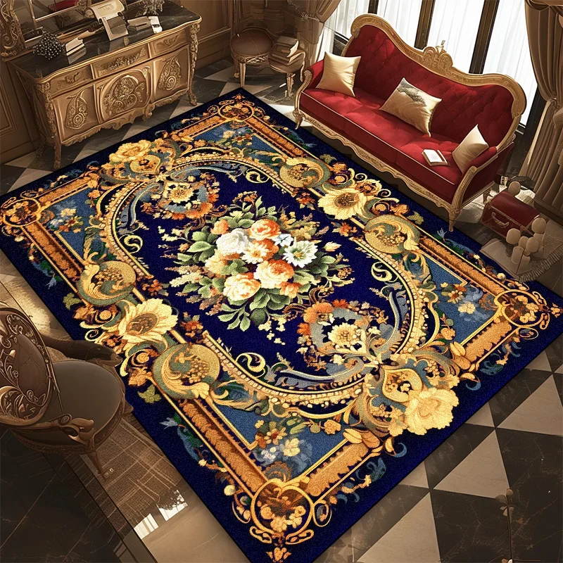 European Flower Large Size Carpet Living Room Decoration Luxury Floor Mats Non-slip Bedroom Rugs Washable Home Lounge Mat 러그 3