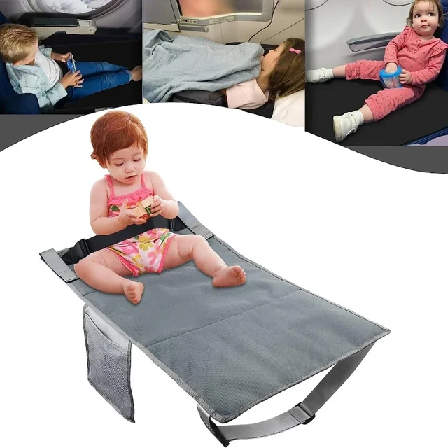 Portable toddler aircraft seat extender children's foot hammock