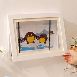 Magnetic Wooden Flip Art Display Frame for A4 Photos and Drawings (White)